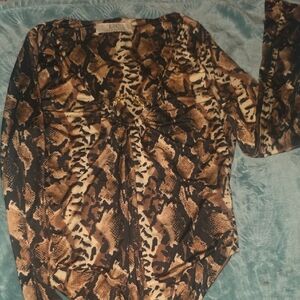 Animal Print Long Sleeve Bodysuit